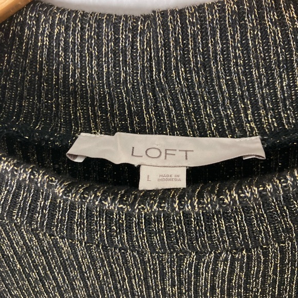 Women’s LOFT Black and Gold Sweater Size Large - Picture 4 of 10